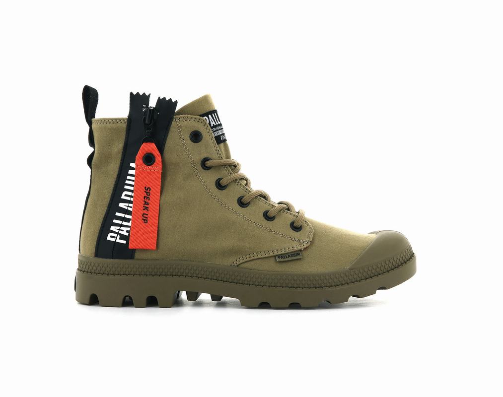 Palladium Pampa Unzipped Muške Čizme Maslinasto Zelene ||LU6195742||